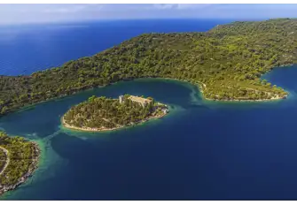 The Mljet National Park with the Benedictine Monastery on St Mary's Island