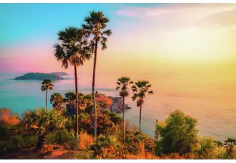 The view from Phromthep Cape, near Phuket, at sunset