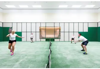 The padel tennis court around which 'the whole yacht was built'