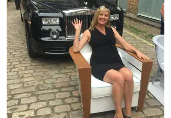 Pascale on one of the chairs built for LADY S by Tim Gosling of London