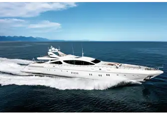 MISS MONEYPENNY V cruises at 27 knots and her top speed is 34 knots
